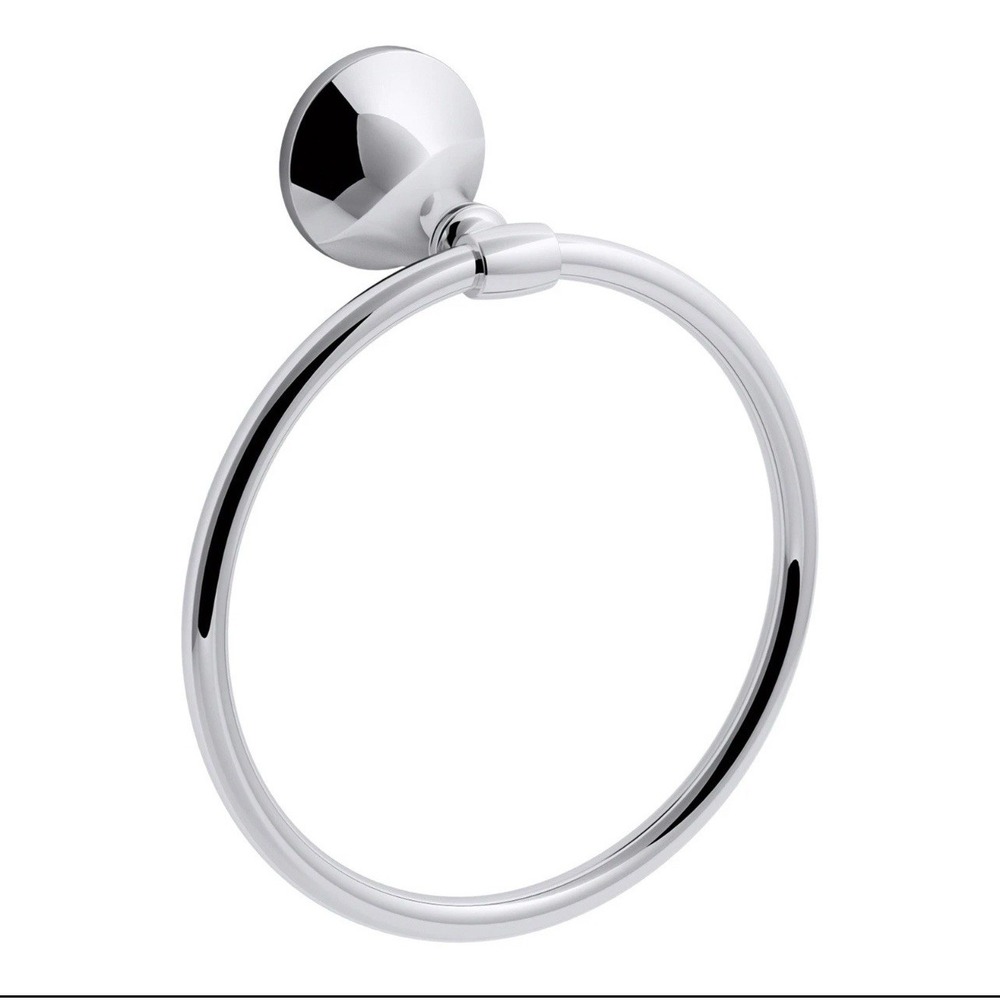 Kohler Elliston Polished Chrome Silver Towel Ring Metal R72786-CP Lasting Finish